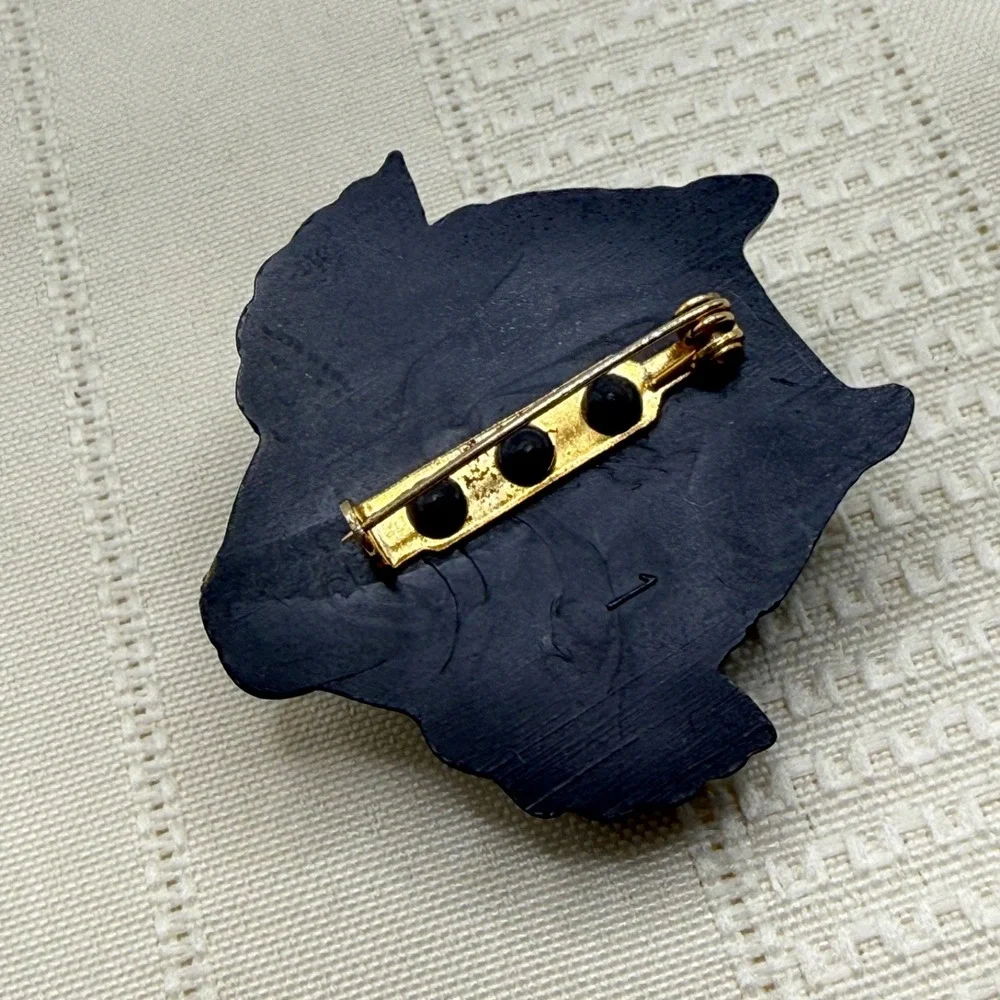 Vintage Hallmark Hoot Black Orange Yellow Wise Ole' Owl Hallowen Brooch Pin